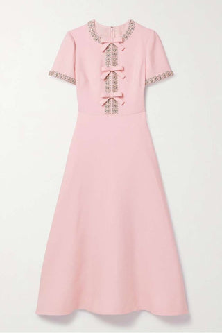 Aria™ | Vestido midi con lazo y adornos de cristales